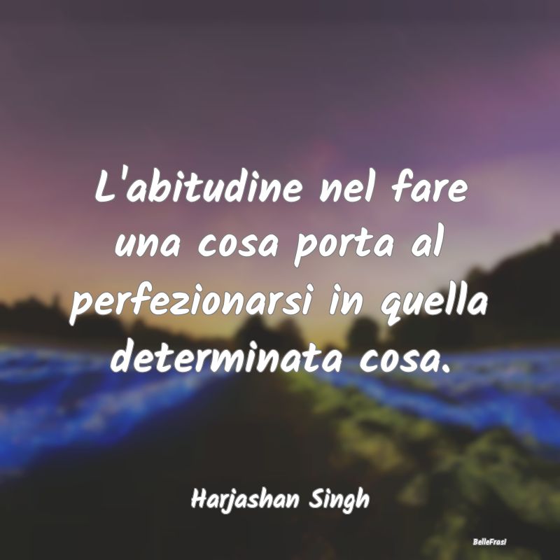 Frasi Abitudine - L'abitudine nel fare una cosa porta al perfezionar...