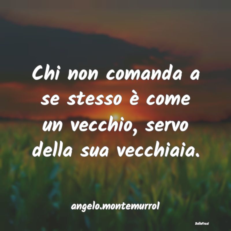 Frasi Coscienza - Chi non comanda a se stesso è come un vecchio, se...