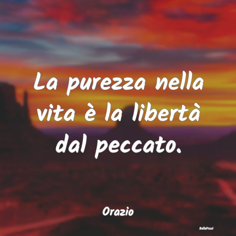 La purezza nella vita è la libertà dal peccato....