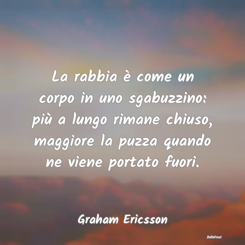 Frasi sulla Rabbia - La rabbia è come un corpo in uno sgabuzzino: più...