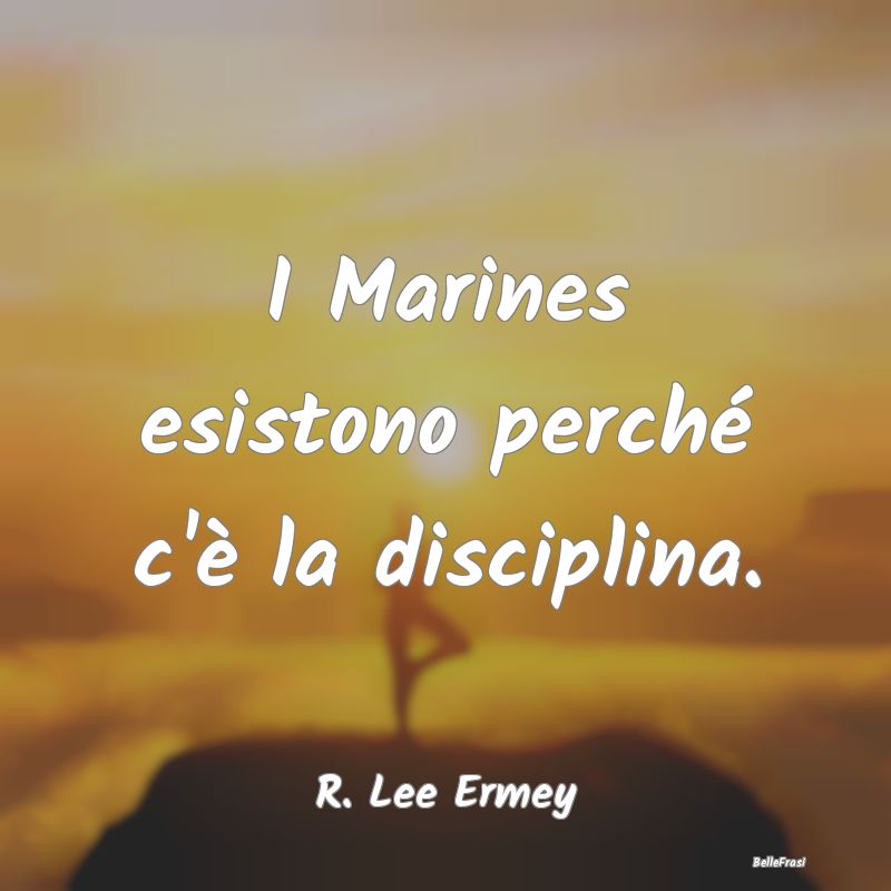 I Marines esistono perché c'è la disciplina....