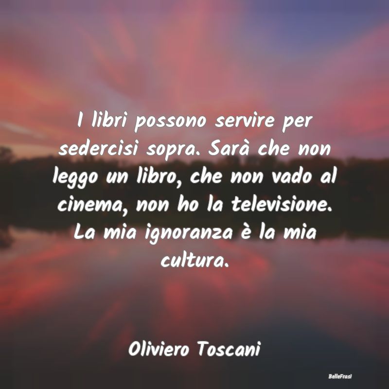 Frasi sull’Ignoranza - I libri possono servire per sedercisi sopra. Sarà...