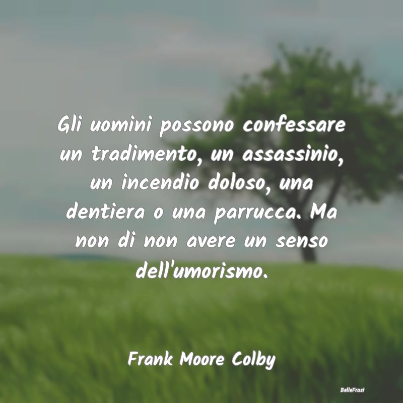 Frasi sull'Umorismo - Gli uomini possono confessare un tradimento, un as...