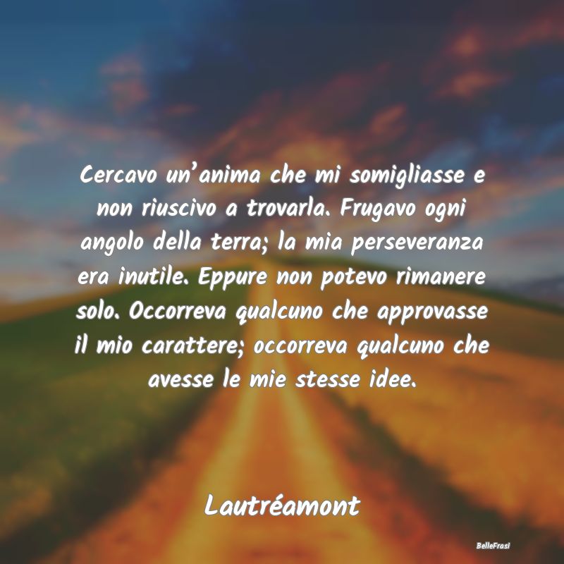 Frasi sull’approvazione - Cercavo un’anima che mi somigliasse e non riusci...