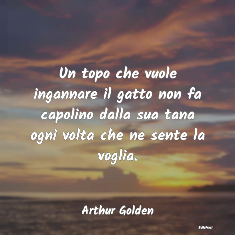 Frasi sull'Autocontrollo - Un topo che vuole ingannare il gatto non fa capoli...