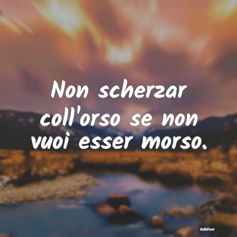 Frasi Prudenza - Non scherzar coll'orso se non vuoi esser morso....