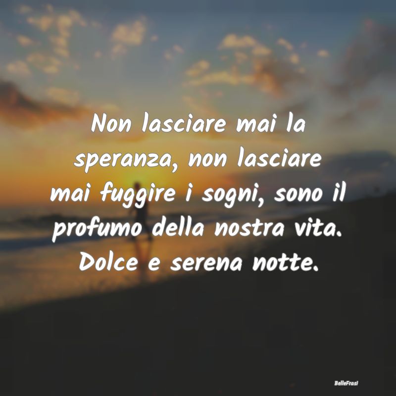 Frasi di Buonanotte - Non lasciare mai la speranza, non lasciare mai fug...