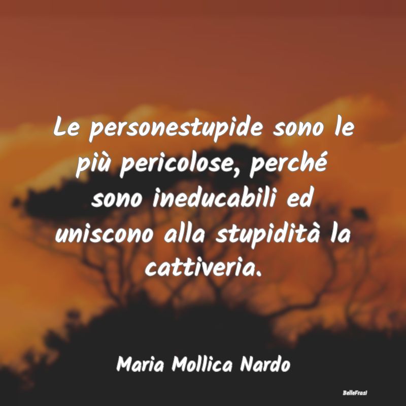 Frasi sulla Stupidità - Le personestupide sono le più pericolose, perché...