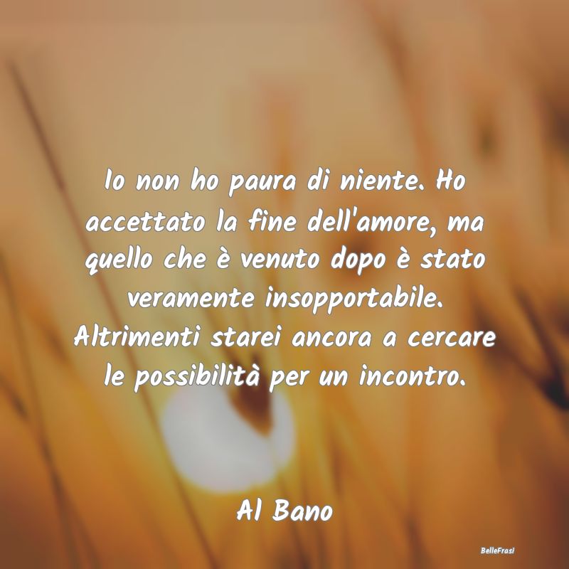 Frasi sul Lasciarsi - Io non ho paura di niente. Ho accettato la fine de...