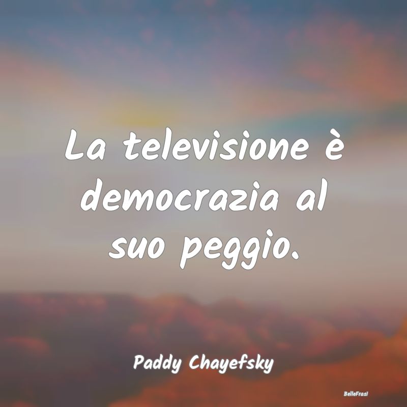 La televisione è democrazia al suo peggio....