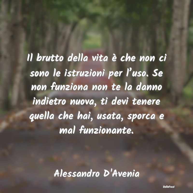 Frasi sull'Adattamento - Il brutto della vita è che non ci sono le istruzi...