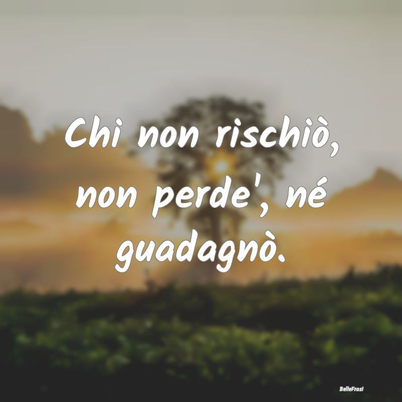 Frasi Prudenza - Chi non rischiò, non perde', né guadagnò....