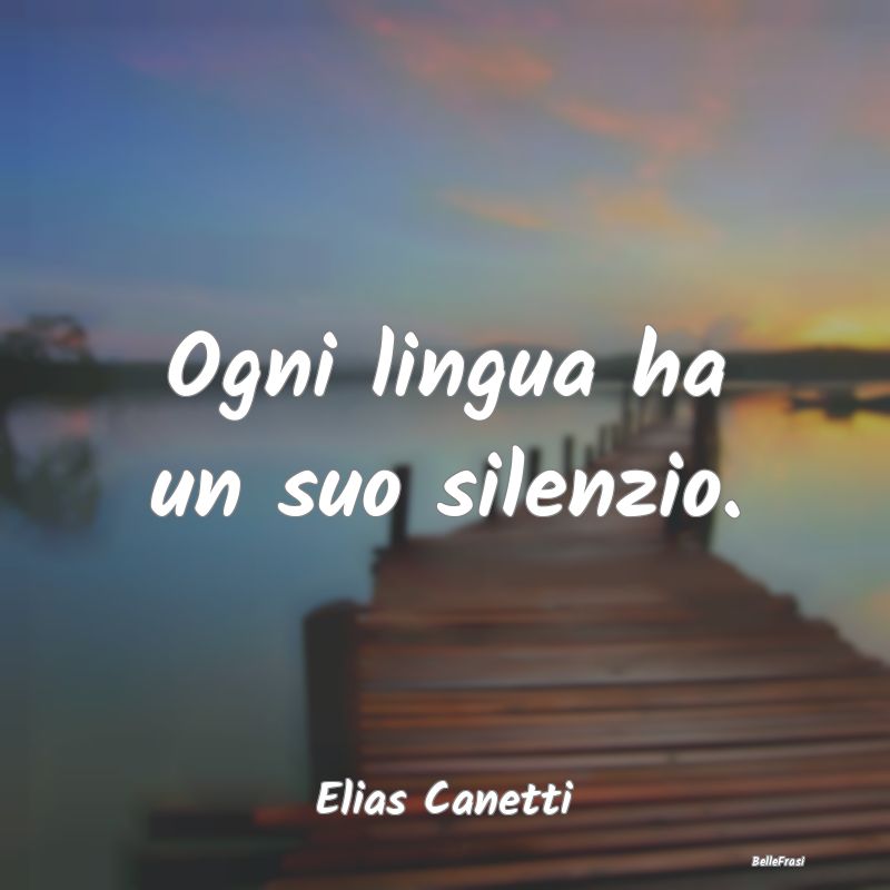 Ogni lingua ha un suo silenzio....