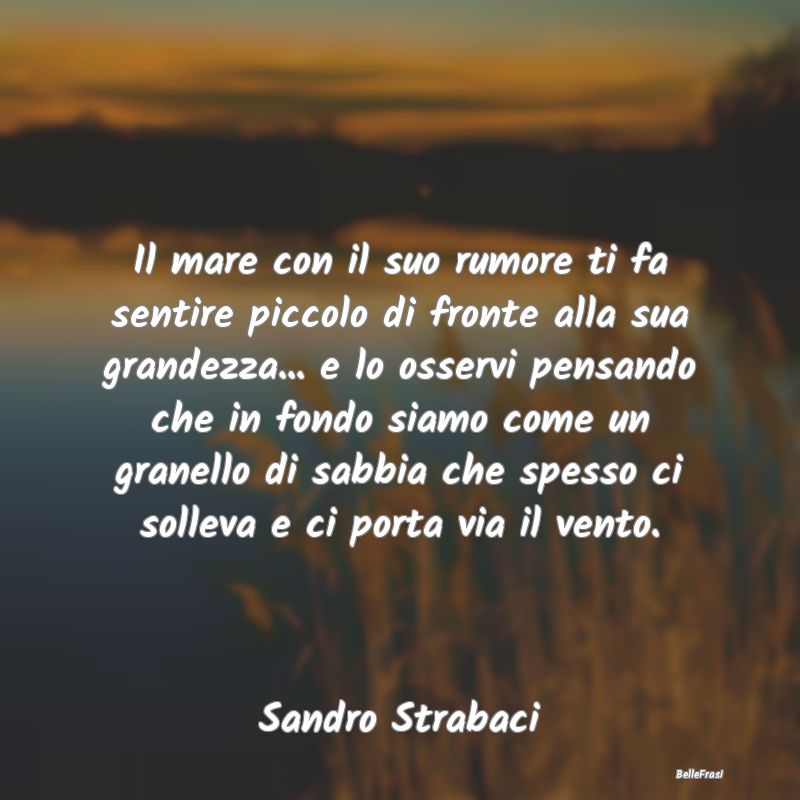 Frasi sulla Tristezza - Il mare con il suo rumore ti fa sentire piccolo di...