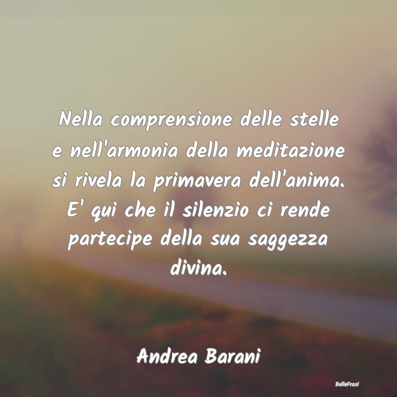 Frasi sulla Meditazione - Nella comprensione delle stelle e nell'armonia del...