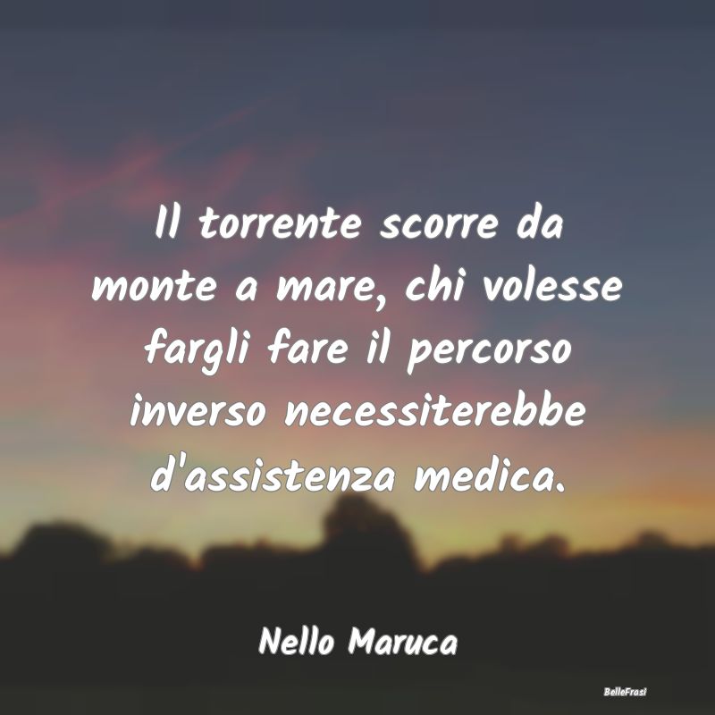 Proverbi sulla Salute - Il torrente scorre da monte a mare, chi volesse fa...