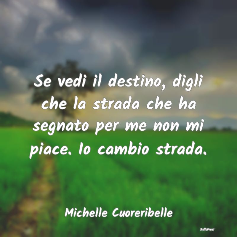 Frasi Abitudine - Se vedi il destino, digli che la strada che ha seg...