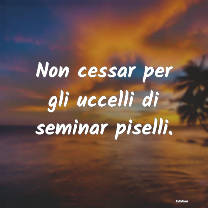 Frasi Prudenza - Non cessar per gli uccelli di seminar piselli....