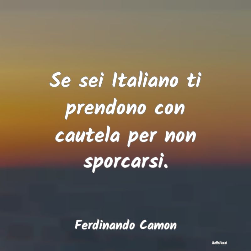 Frasi Prudenza - Se sei Italiano ti prendono con cautela per non sp...