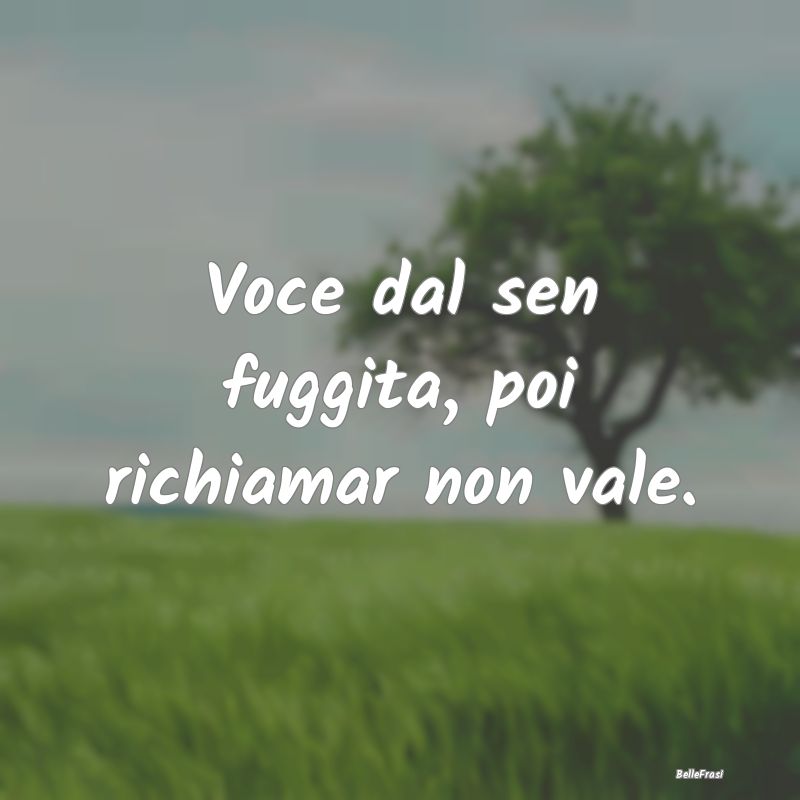 Frasi Prudenza - Voce dal sen fuggita, poi richiamar non vale....