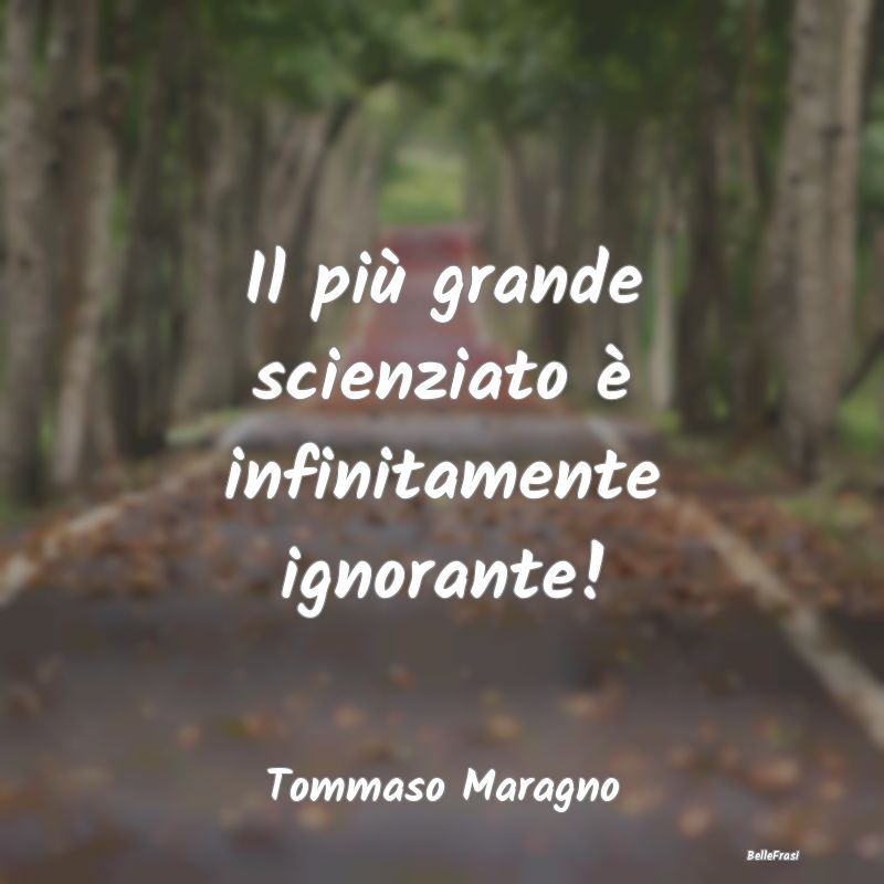 Frasi sull’Ignoranza - Il più grande scienziato è infinitamente ignoran...