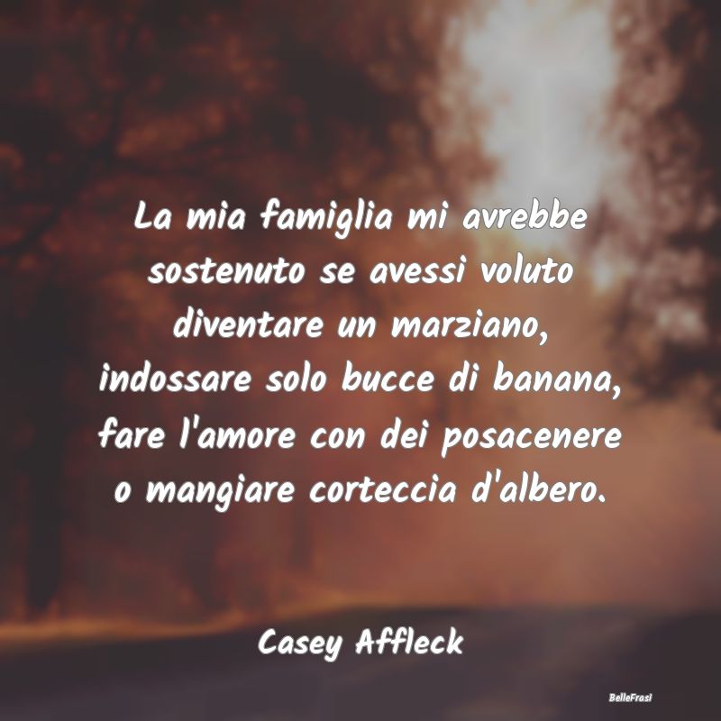 Frasi sul Sostegno - La mia famiglia mi avrebbe sostenuto se avessi vol...