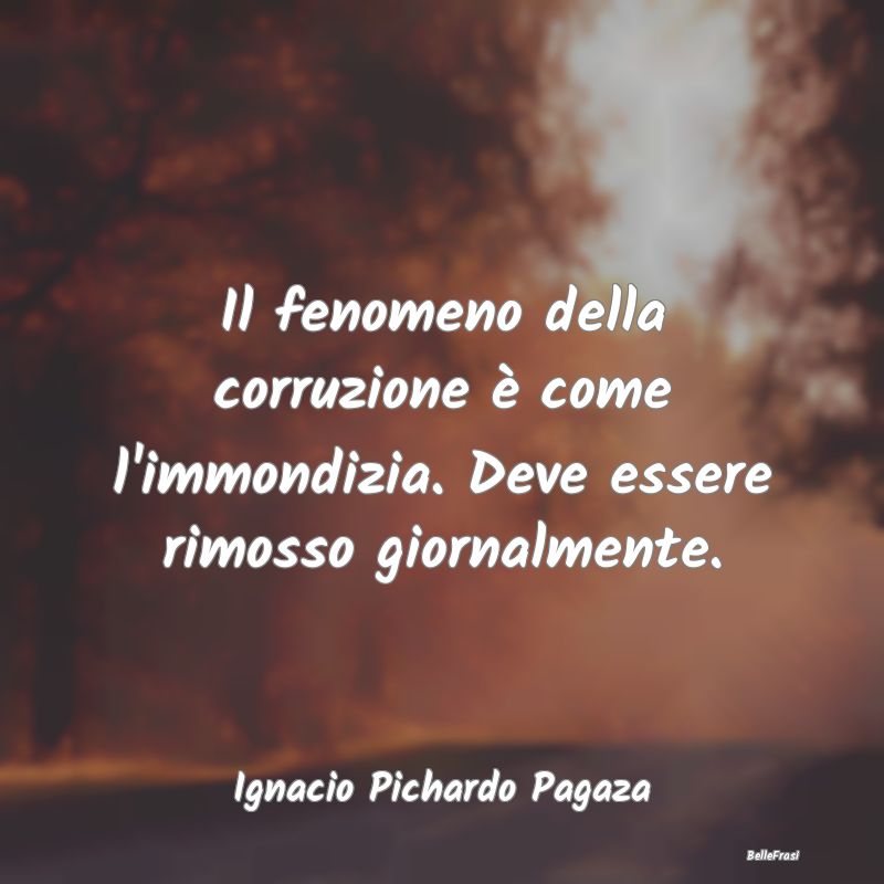 Il fenomeno della corruzione è come l'immondizia....