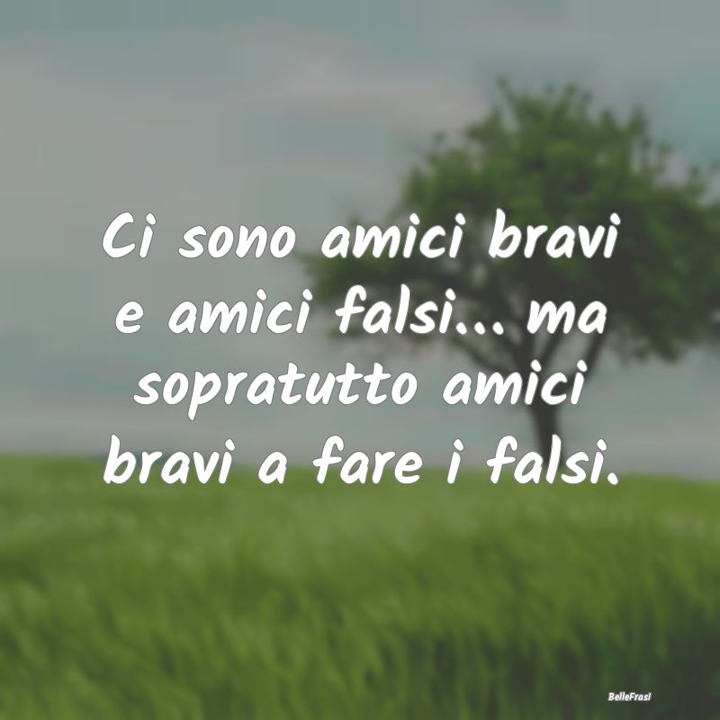 Frasi sui falsi amici - Ci sono amici bravi e amici falsi… ma sopratutto...