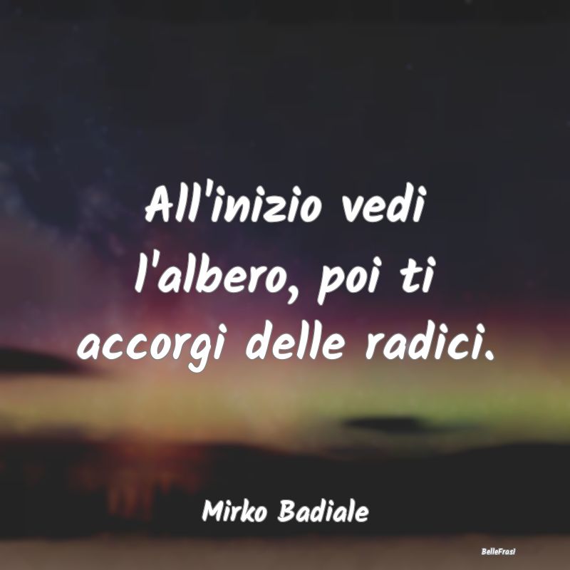 Frasi Apparenza - All'inizio vedi l'albero, poi ti accorgi delle rad...