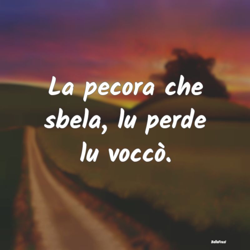 Frasi Prudenza - La pecora che sbela, lu perde lu voccò....