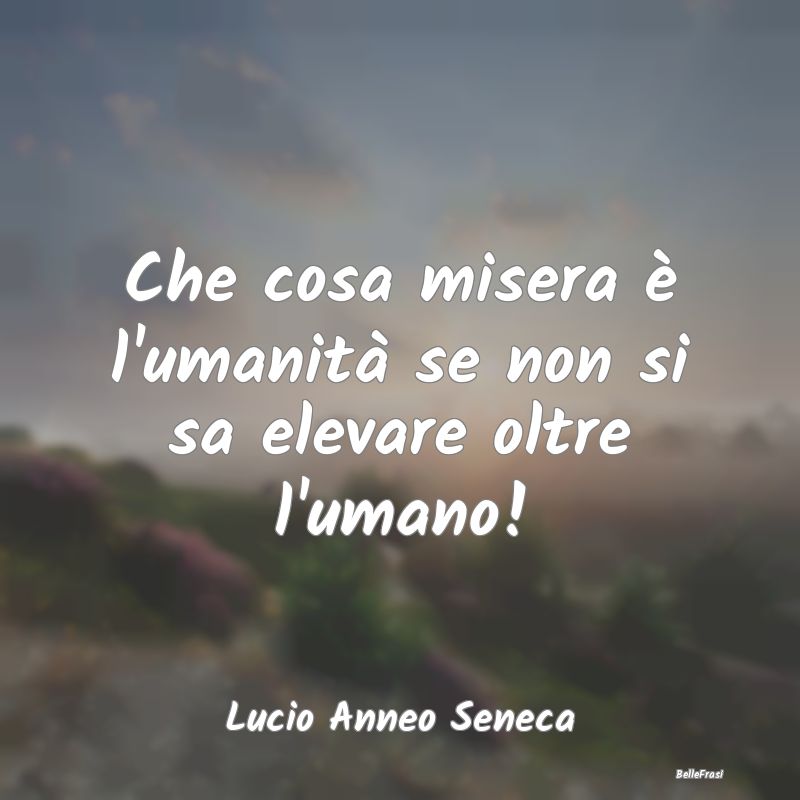 Frasi sulla Spiritualità - Che cosa misera è l'umanità se non si sa elevare...