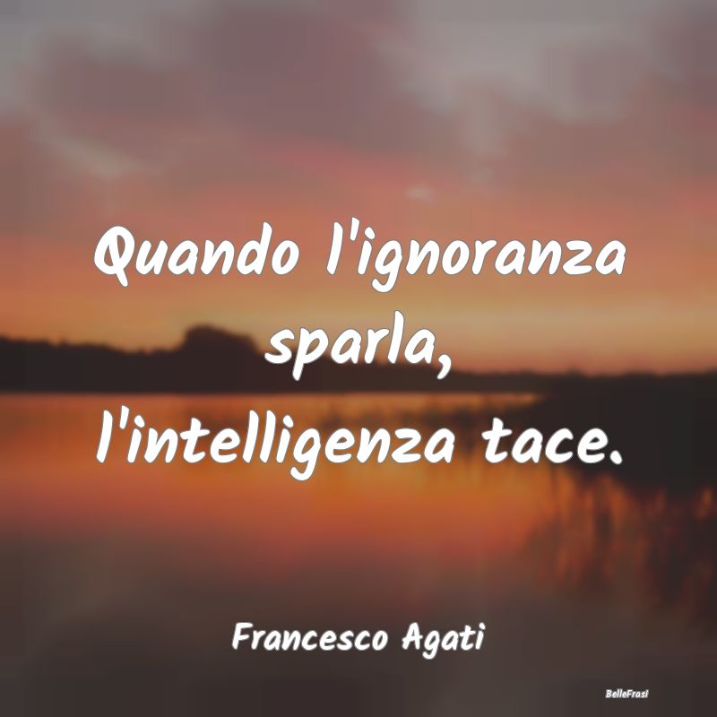 Frasi sull’Ignoranza - Quando l'ignoranza sparla, l'intelligenza tace....