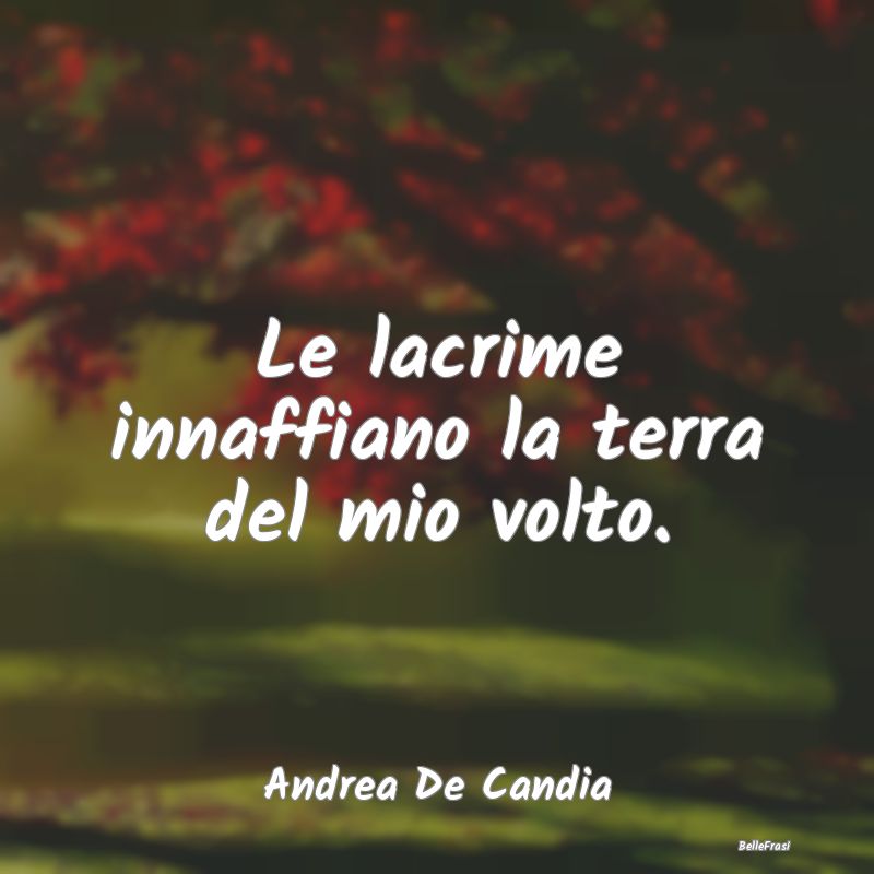 Frasi sulla Tristezza - Le lacrime innaffiano la terra del mio volto....