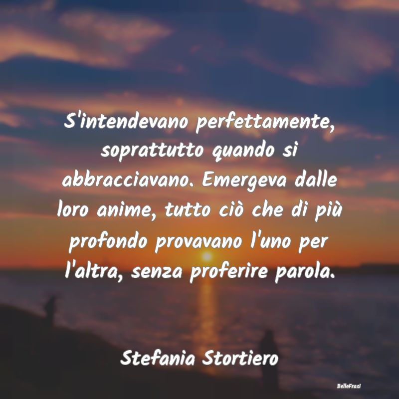 Frasi sugli Abbracci - S'intendevano perfettamente, soprattutto quando si...