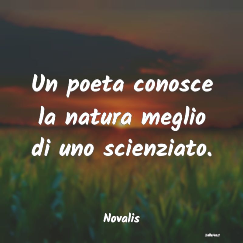 Un poeta conosce la natura meglio di uno scienziat...