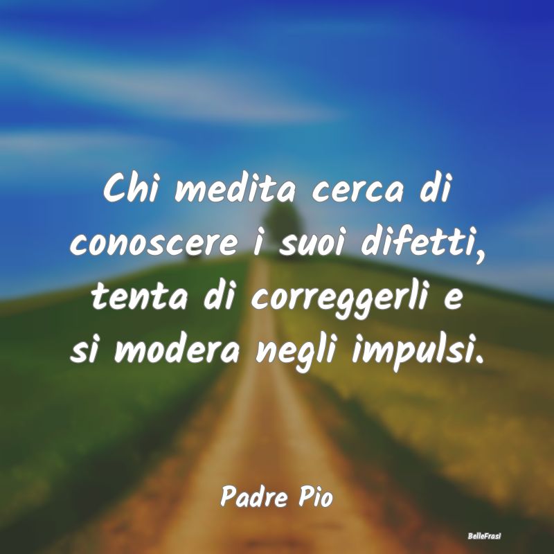 Frasi sulla Meditazione - Chi medita cerca di conoscere i suoi difetti, tent...