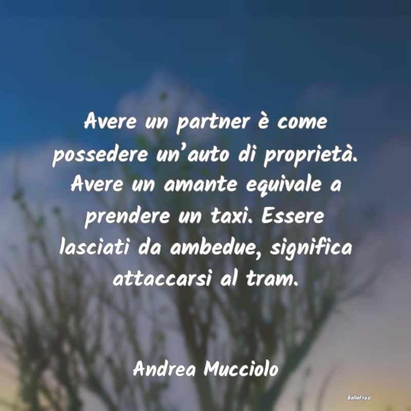 Frasi sul Lasciarsi - Avere un partner è come possedere un’auto di pr...