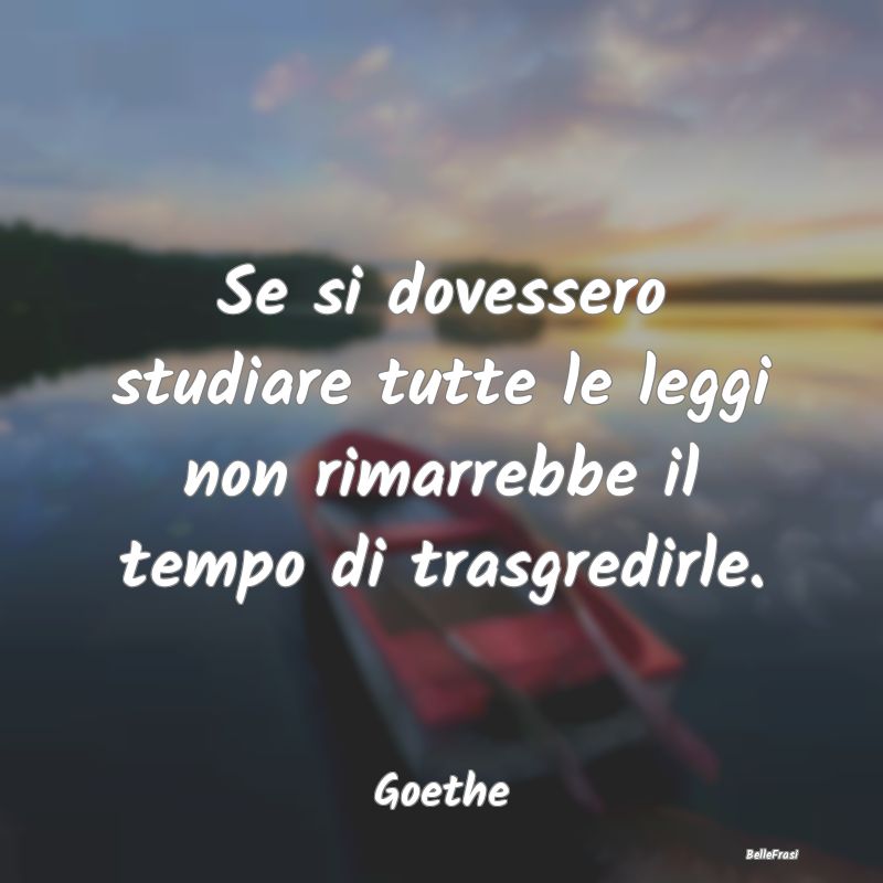 Frasi sulle trasgressioni - Se si dovessero studiare tutte le leggi non rimarr...