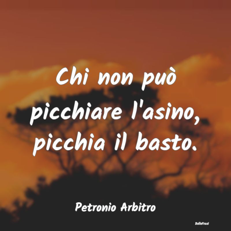 Frasi sulla Rassegnazione - Chi non può picchiare l'asino, picchia il basto....