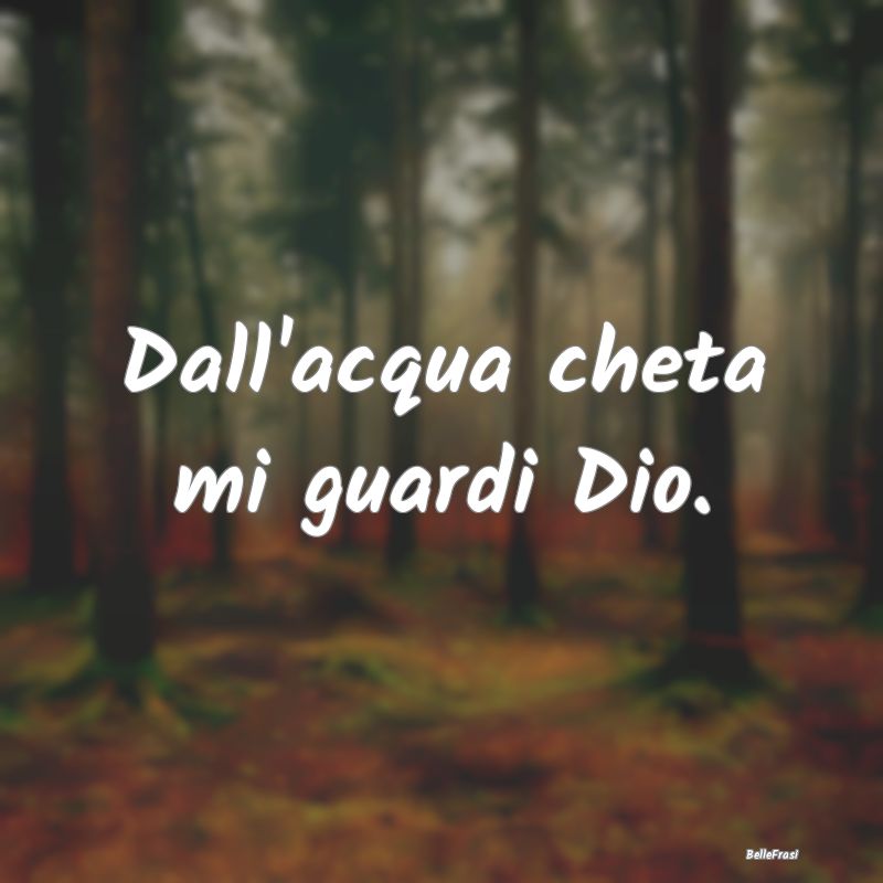 Frasi Apparenza - Dall'acqua cheta mi guardi Dio....