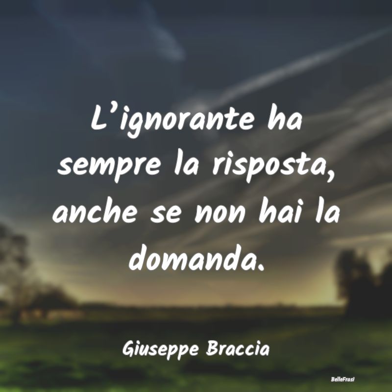 Frasi sull’Ignoranza - L’ignorante ha sempre la risposta, anche se non ...