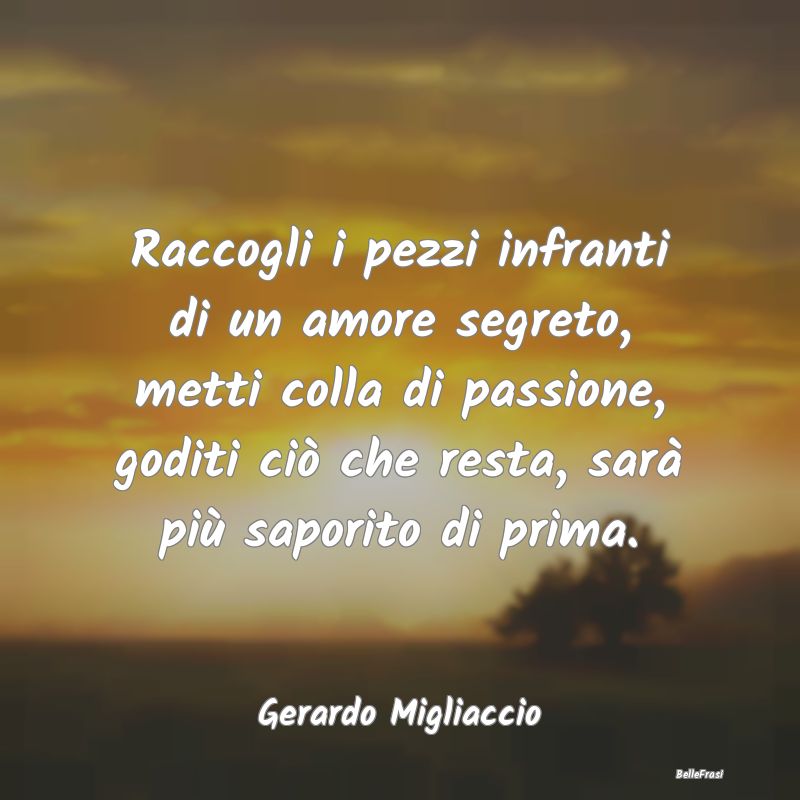 Raccogli i pezzi infranti di un amore segreto, met...