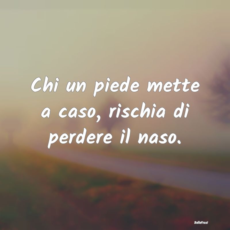 Frasi Prudenza - Chi un piede mette a caso, rischia di perdere il n...