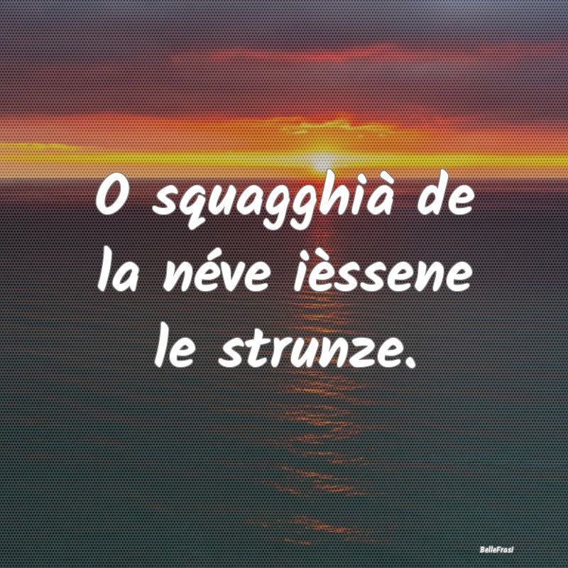 Frasi Apparenza - O squagghià de la néve ièssene le strunze....