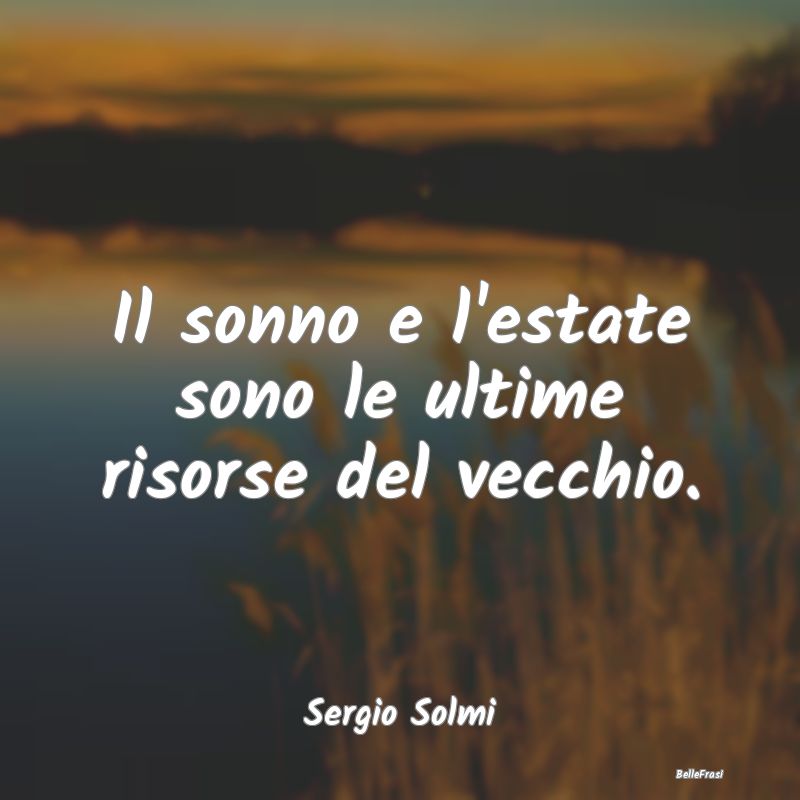 Frasi sull’Estate - Il sonno e l'estate sono le ultime risorse del vec...