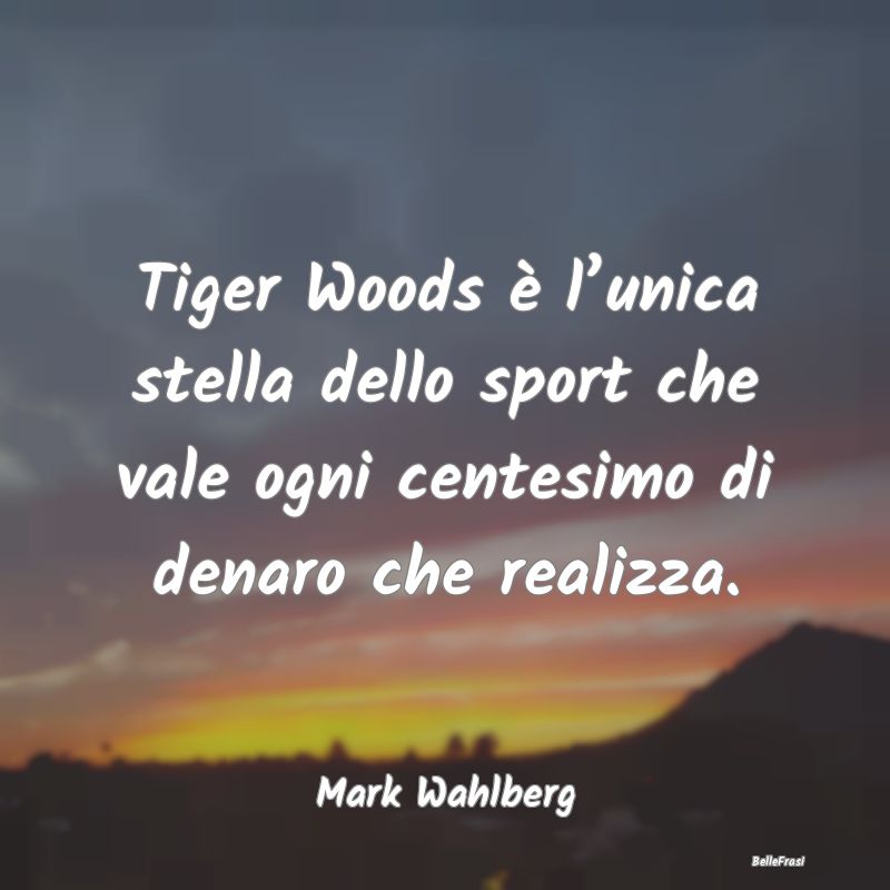 Frasi sullo sport - Tiger Woods è l’unica stella dello sport che va...