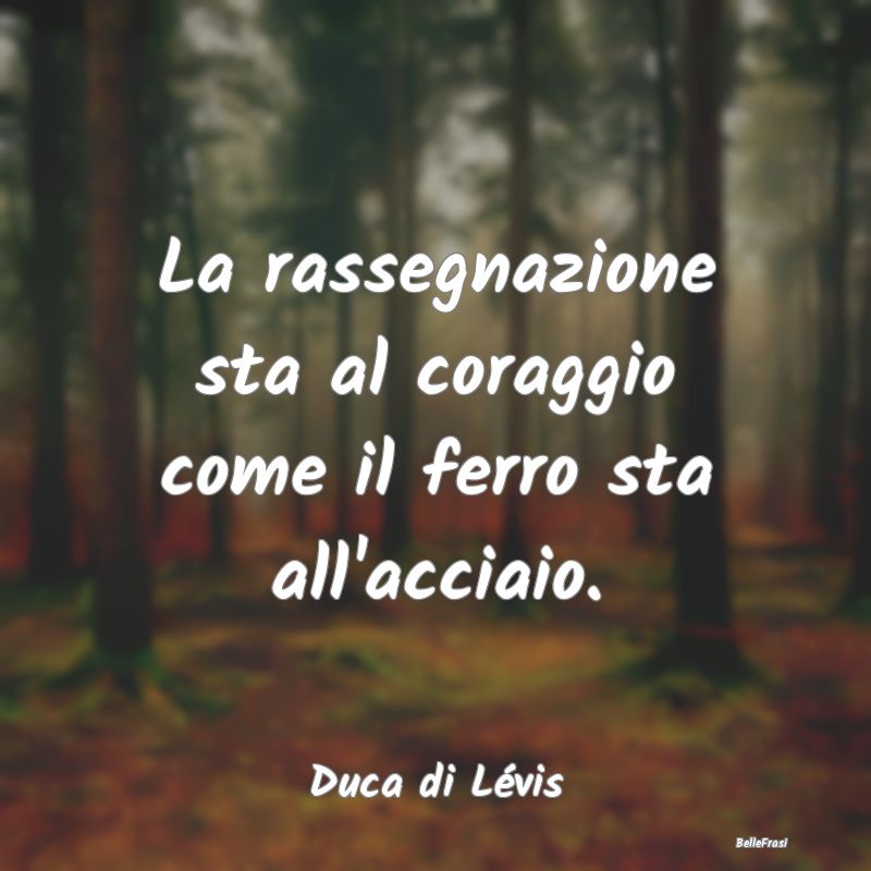 Frasi sulla Rassegnazione - La rassegnazione sta al coraggio come il ferro sta...