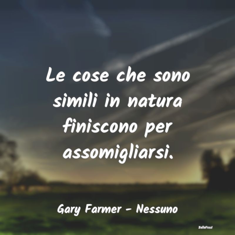 Frasi Apparenza - Le cose che sono simili in natura finiscono per as...