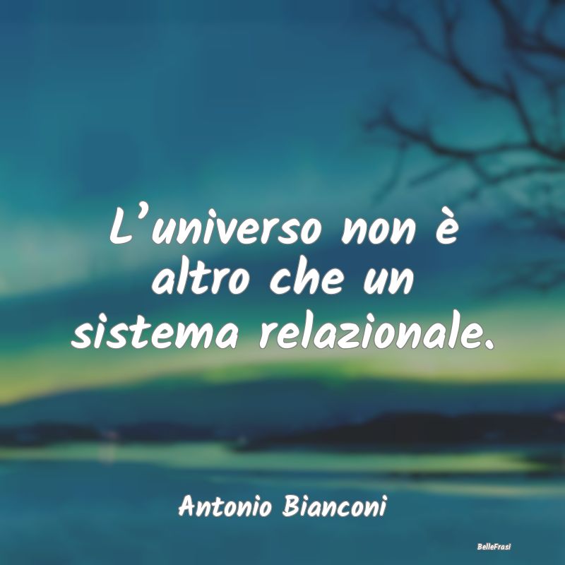 Frasi sull’universo - L’universo non è altro che un sistema relaziona...